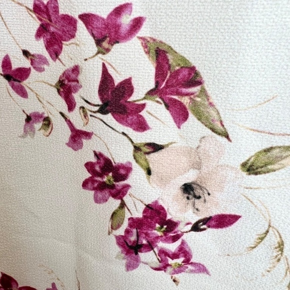 Le Mirage pink black beige floral long sleeve blouse top EU 46 - Picture 8 of 13